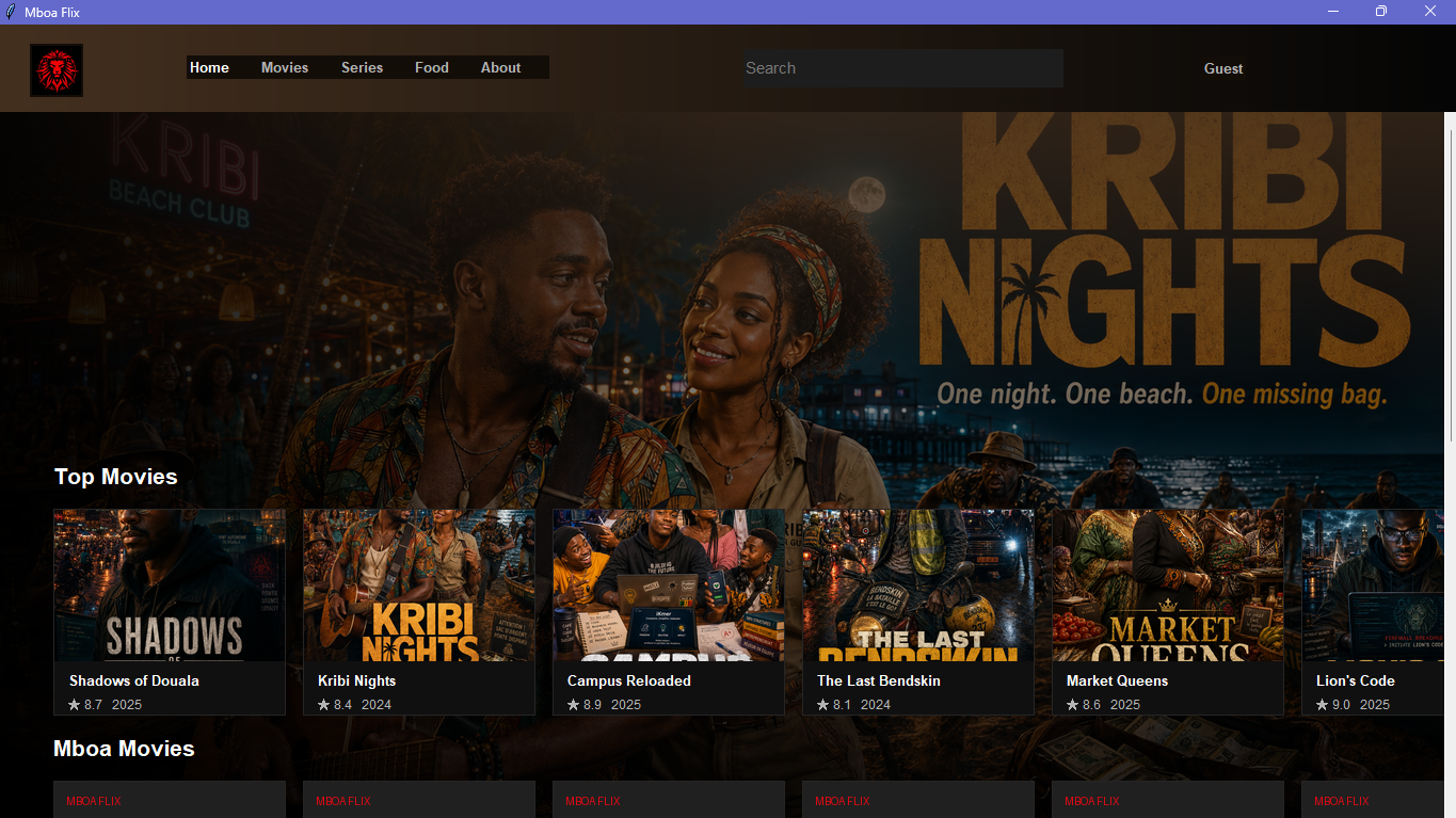 MBOA FLIX home page screenshot